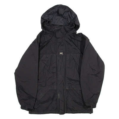 HELLY HANSEN Mesh Gefütterte Herren Parka Jacke Schwarz Mit Kapuze M