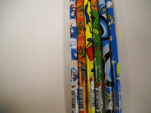 Dr. Seuss Set Of 12 Large Laminated Bookmarks W/ 3 Designs & 6 Pencils Brand New - Picture 5 of 5