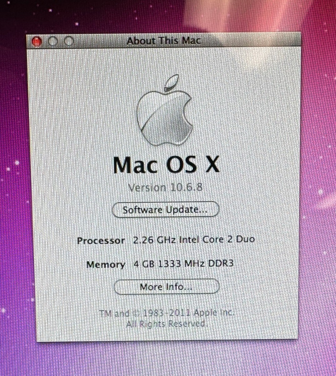 Apple iMac 20-inch Educational May 2011 2.26GHz Intel Core 2 Duo