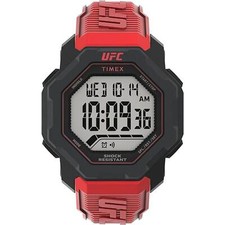 Timex Men's Watch UFC Knockout Chrono Digital Dial Red Resin Strap TW2V88200