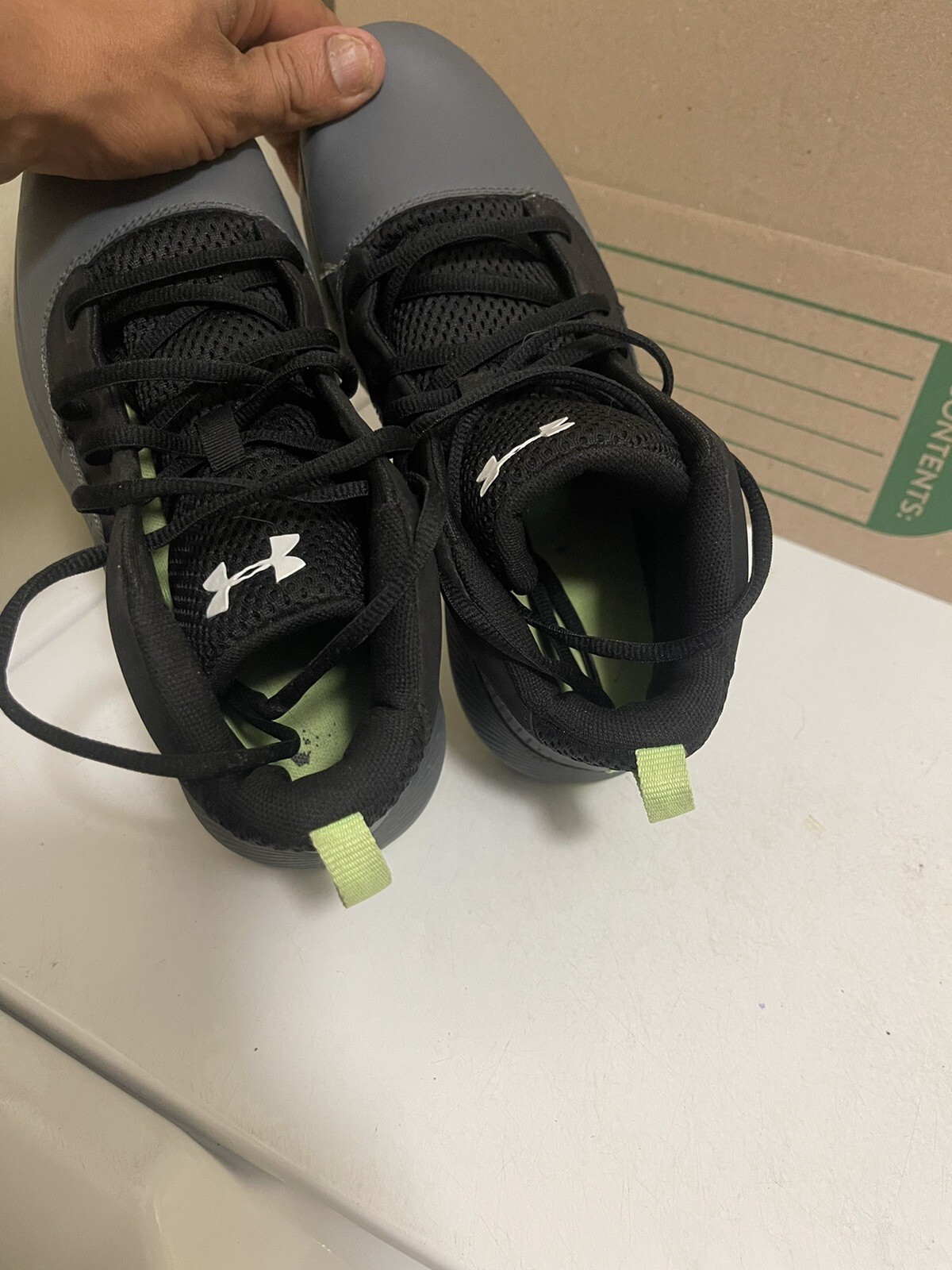 Under Armour Youth Lockdown 4 Size 6y Basketball Shoes Red Black