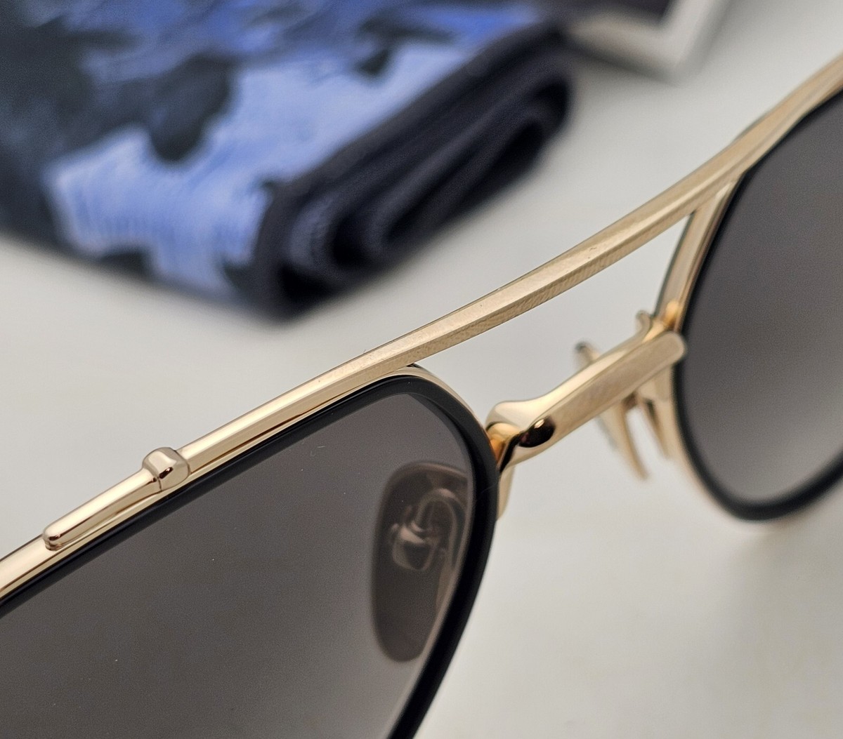 New Chrome Hearts BONE PRONE II BK/GP 51-20 150 Sunglasses Gold