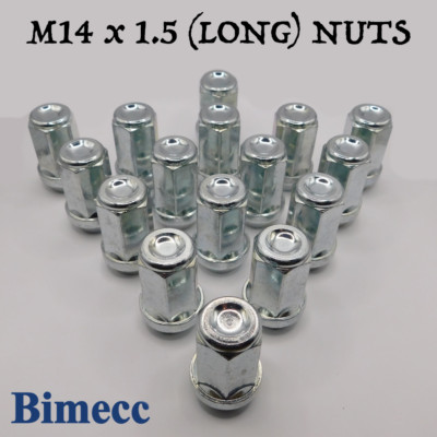 M14x1,5 geschlossene Bimecc Radmuttern 41 mm Chrom x 16 für Vauxhall Insignia (08-16)