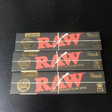 Raw Classic Black King Size Slim Rolling Papers 3 Packs