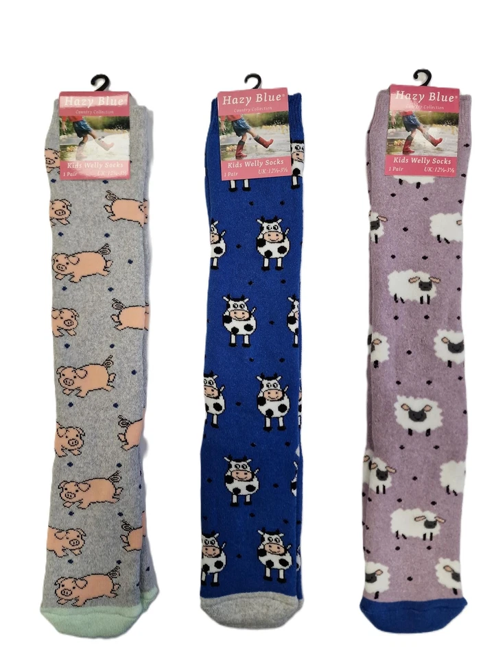 HAZY BLUE Hazy blau knielange Welly Kinder Tierstiefelsocken Kinder warm gepolstert