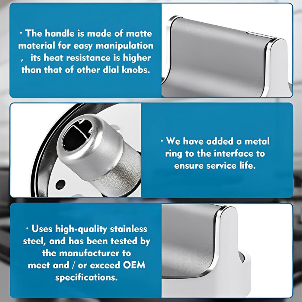 5PC W10594481 For Whirlpool Range Cooktop Control Knob WCG97US0DS00 WCG97US6DS00