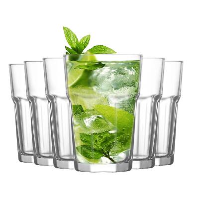12x LAV Aras Highball-Gläser Groß Glas Wasser Trinkbecher Set 365ml