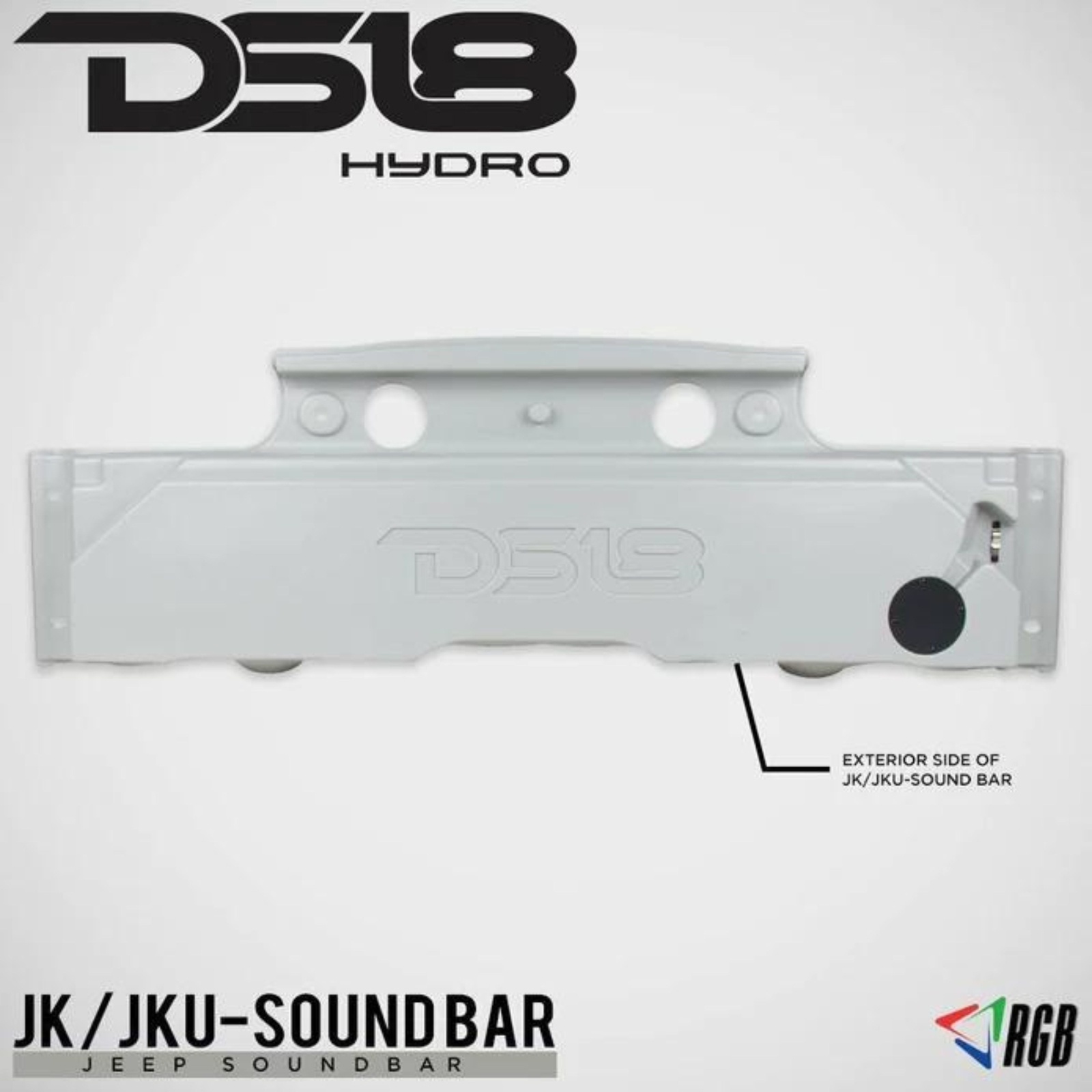 DS18 Molded Soundbar for Jeep Wrangler Gray LED Car Audio Sound Bar JK