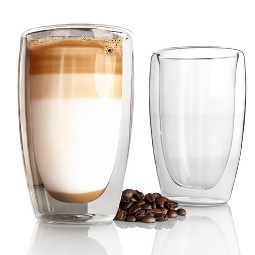 2x doppelwandige Latte Macchiato Gläser 400ml Kaffeegläser Thermogläser Teeglas