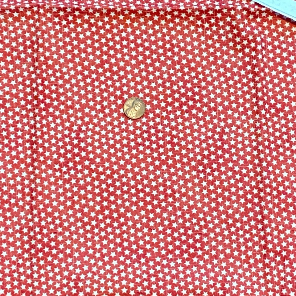 1.2 YD Windham Freedom Stars Fabric Red Quilting Cotton - Image 2 of 3