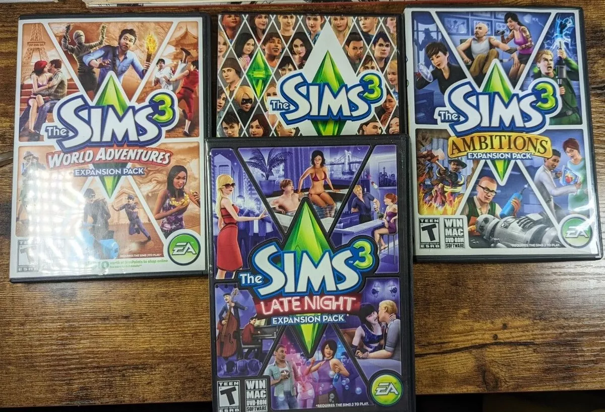 Lot of 4 The Sims 3 Games PC World Ambitions University High End Expansions