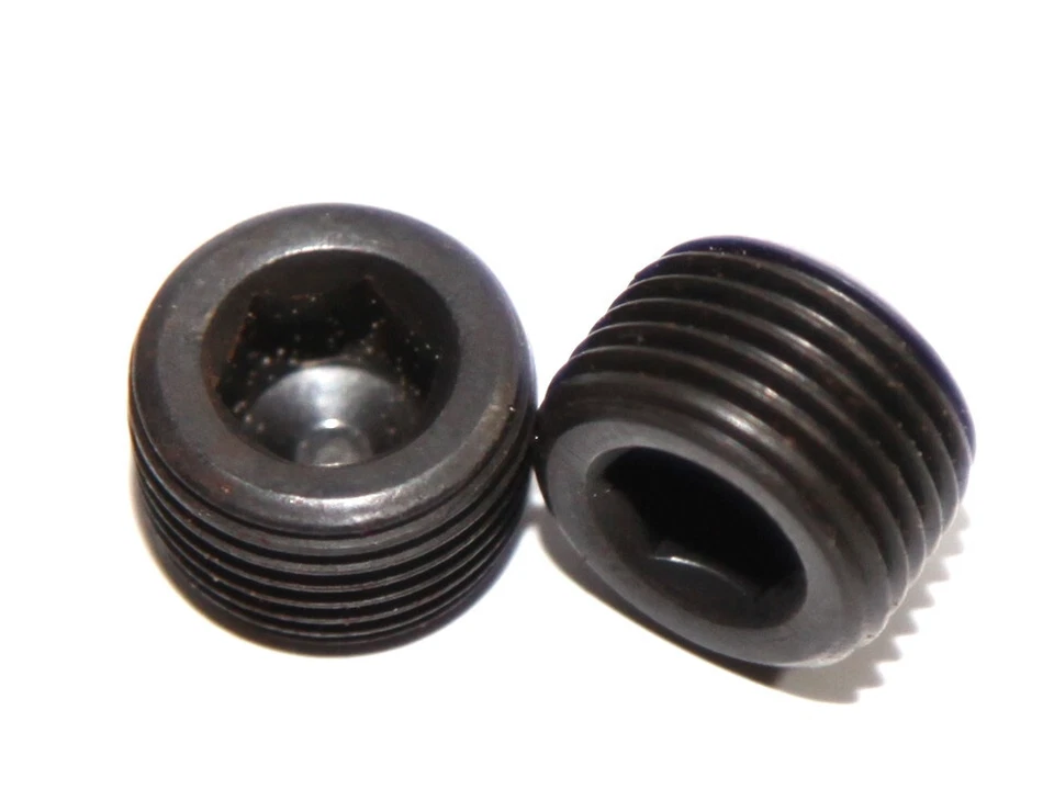 2 PIECES 3/8" NPT Steel Engine Block Intake Manifold Plug Black - Image 2 of 4