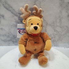 Vintage Disney Plush Reindeer Pooh Mini Bean Bag 8" Winnie the Pooh 1999 Stuffed