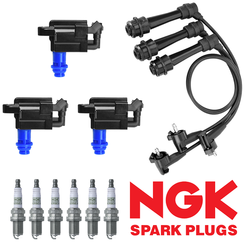 3 Ignition Coil, Wireset & 6 NGK Platinum Spark Plug for 0105 Lexus