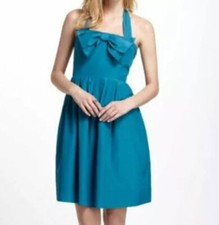 Anthropologie BHLDN Hitherto blue batten bow dress size 2 neck tie halter dress
