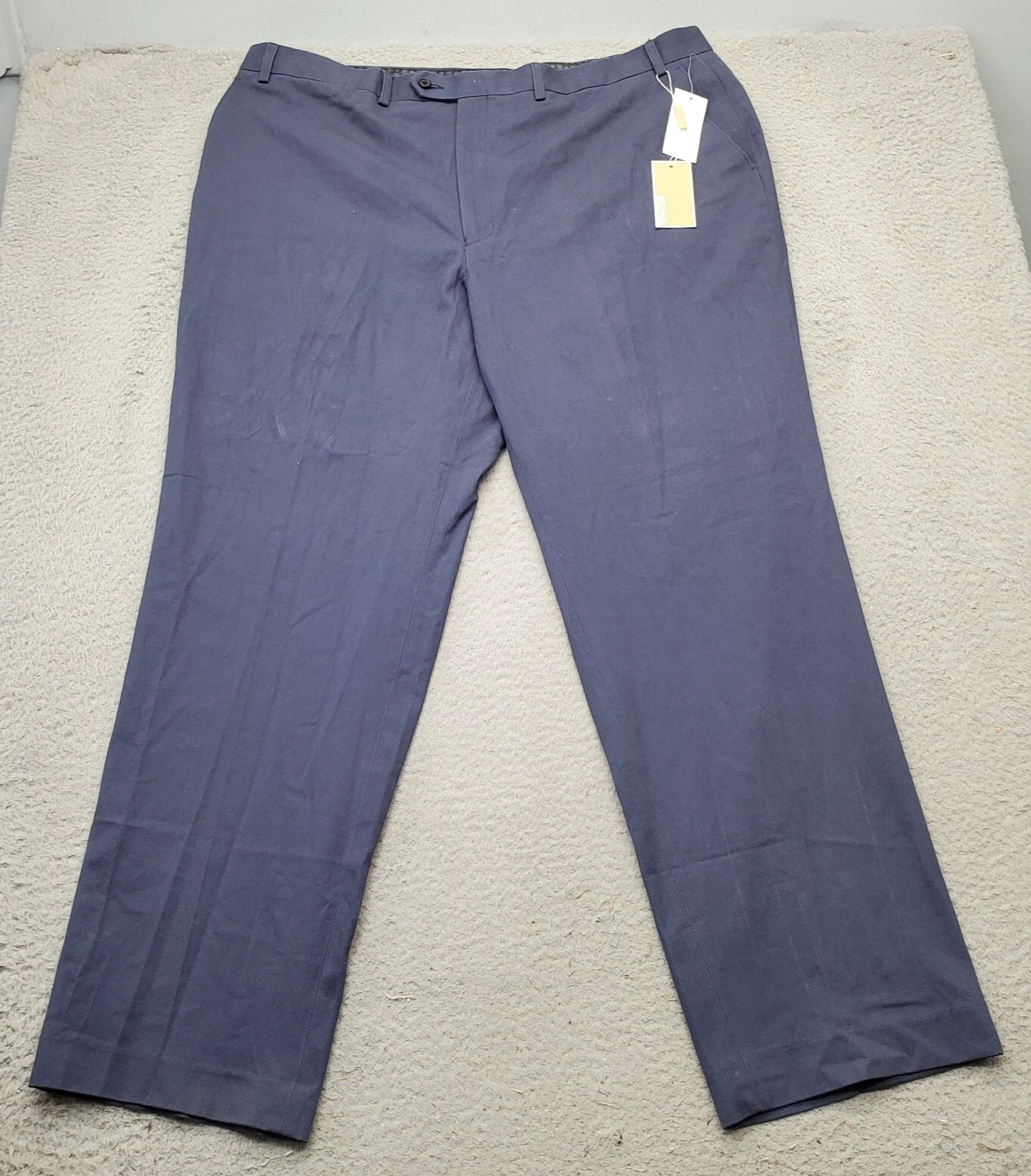 Michael Kors Pants Men's 42X32 Navy Regular Fit Slash Pockets Cotton High Waist