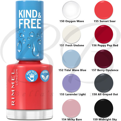 RIMMEL Kind & Free Clean pflanzlicher super sanfter Nagellack 8 ml *FARBTON WÄHLBAR*