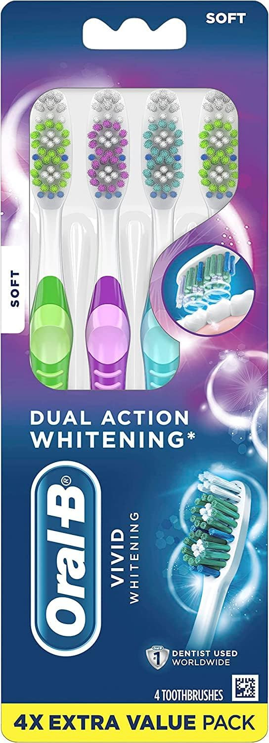 Oral-B Advantage Vivid Dual Action Whitening Toothbrushes, S