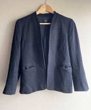 J.CREW 365 Blazer Jacket Womens Size 6 Black Going Out Open Front Stretch Twill