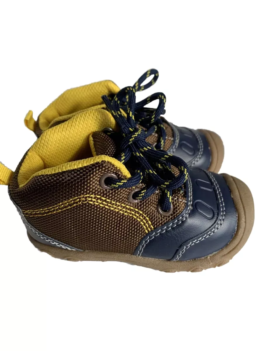 Carter s Child of Mine Shoes Toddler 5 Navy Brown Lace Up Rubber