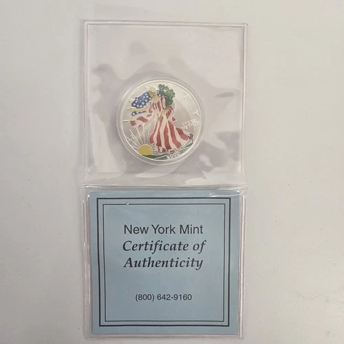 2000 Colorized American Silver Eagle 1 oz .999 Fine Silver Dollar New York Mint