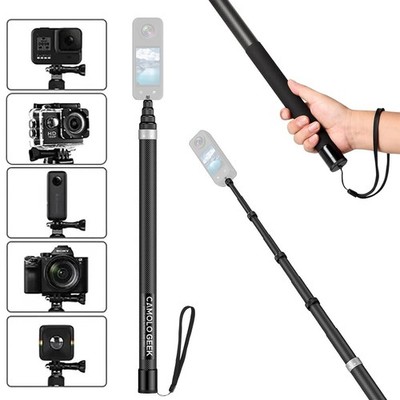 118''/3m Carbon Fiber Invisible Selfie Stick Extended Pole For Insta360 X5 X4 X3