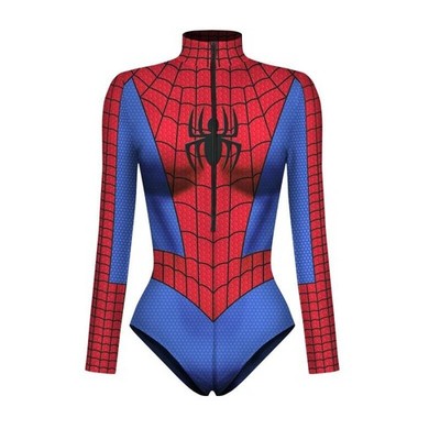 Women Superhero Long Sleeve Swimsuit Cosplay Costume Outfit
