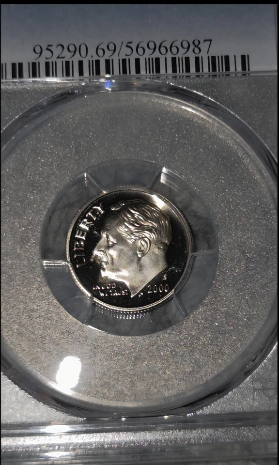 2000 S PCGS PR69 DCAM ROOSEVELT DIME 10 CENT PIECE. San Francisco Mint. - Image 2 of 3