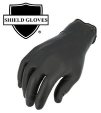 Shield Glove Black Nitrile Disposable Gloves Powder Latex Free Select Size Mil