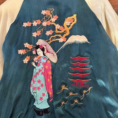 Souvenir jacket Rayon M Kyoto Japan Yakuza Sukajyan delinquent