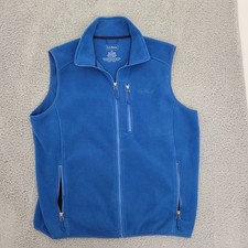 L.L. Bean Mens M Blue Fleece Vest Full Zip Sleeveless Outdoor Trail Model