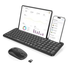 Bluetooth Keyboard and Mouse for iPad, CTU-301 Wireless Multi Black  Gray