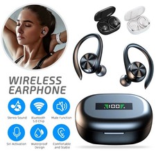 TWS Sports Headphones Stero Wireless Bluetooth Earbuds In-Ear Hook Earphones
