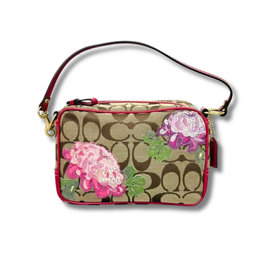 バッグ Coach Signature Flower Patchwork Pouch Coach Signature Flower Patchwork Pouch