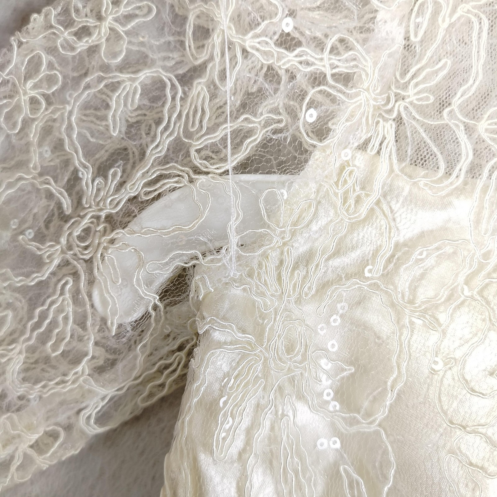 Bonnie Jean Dress Girls 6X Ivory Lace Tulle Flower Girl Special Occasion Party