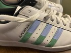 Adidas Superstar Women's Size 9 White Green Blue NWOT Sneakers Shoes