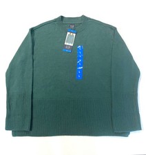 NWT GAP Women s Green 100 Cotton Crewneck Sweater Size Large