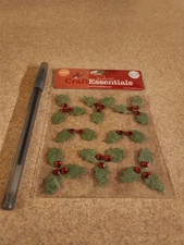JoAnn Craft Essentials~Holly Leaves~Dimensional Stickers