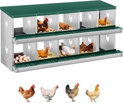 Chicken Nesting Box for Laying Eggs, 10 Compartment Nesting Boxes for Chickens