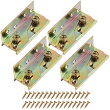 4 Pcs Bed Rail Brackets with 32 Pcs Srews, High Quality Bed Frame Brackets, R...