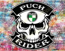 #128 SKULL PUCH RIDER 9,5x9cm Aufkleber Vinyl Decal Sticker Konturgeschnitten
