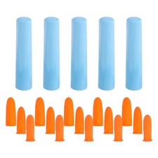 5 Pcs Sidewalk Chalk Bulk, 4 Inch Big Chalk with Anti-Slip Finger Cots, Blue