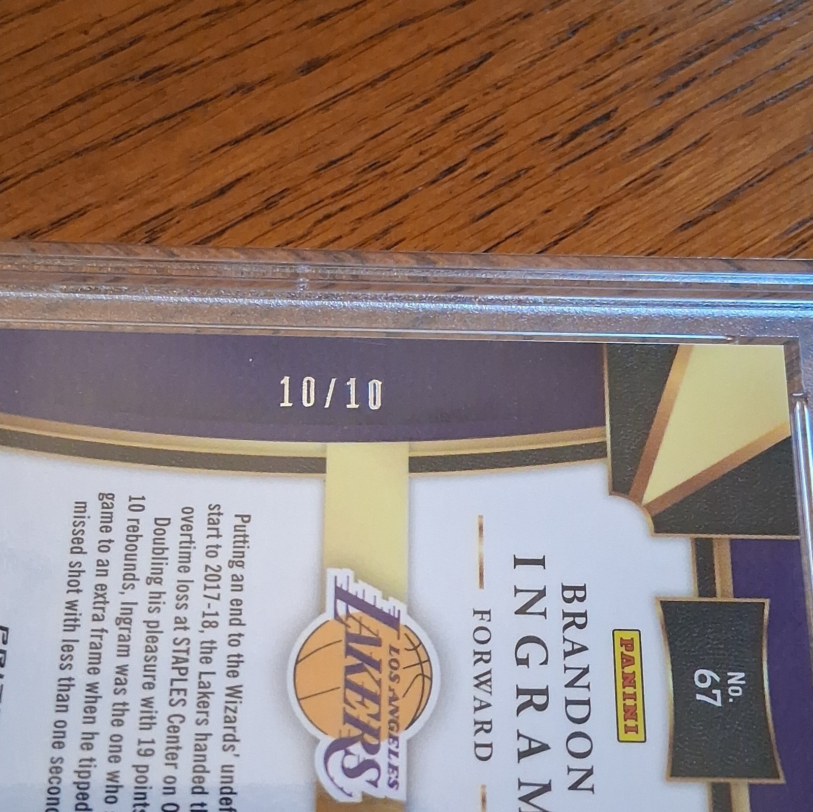 Panini 2017-18 Select Concourse Brandon Ingram Gold Prizm #67 PSA 10 /10 view 3