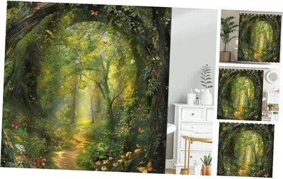  Tree Shower Curtain Spring Nature Garden Enchanted Forest Scene Bathroom 