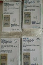 4x T-Taio Esponjabon Mother of Pearl Sponge Soap Concha Nacar Jabon 2 en 1