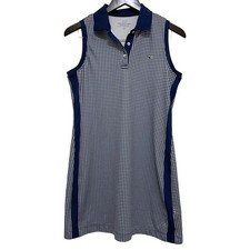 Vineyard Vines Performance Dress Gingham Sleeveless Polo Golf Tennis Navy XS