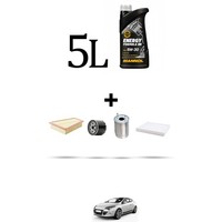 Hoffcar Wartungsset 4 Filter Und 5L ÖL FüR Renault Megane Iii 1.5 Dci 70KW