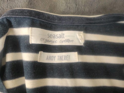 Seasalt Womens Sailor T-shirt Navy and White Size UK14 - Picture 3 of 5