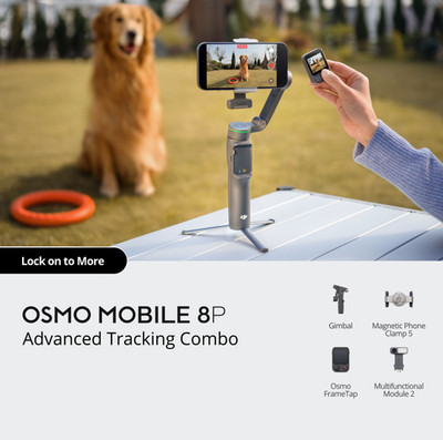 Osmo Mobile 8P Advanced Tracking Combo Gimbal Intelligent Follow Mode Smooth
