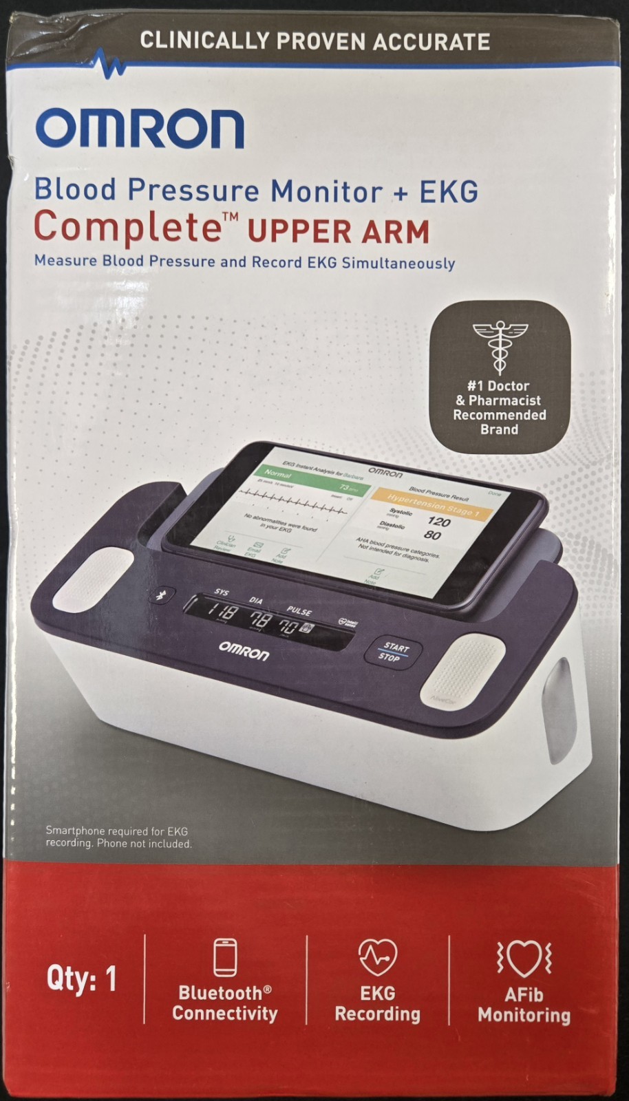 OMRON Complete Wireless Blood Pressure Monitor EKG Upper Arm AFib Bluetooth NEW
